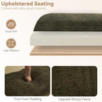 43" Upholstered End of Bed Bench, Entryway Bench with Curved Armrests, Modern Bedroom Bench Seat with Solid Wood Frame for Living Room, Hallway, Green
