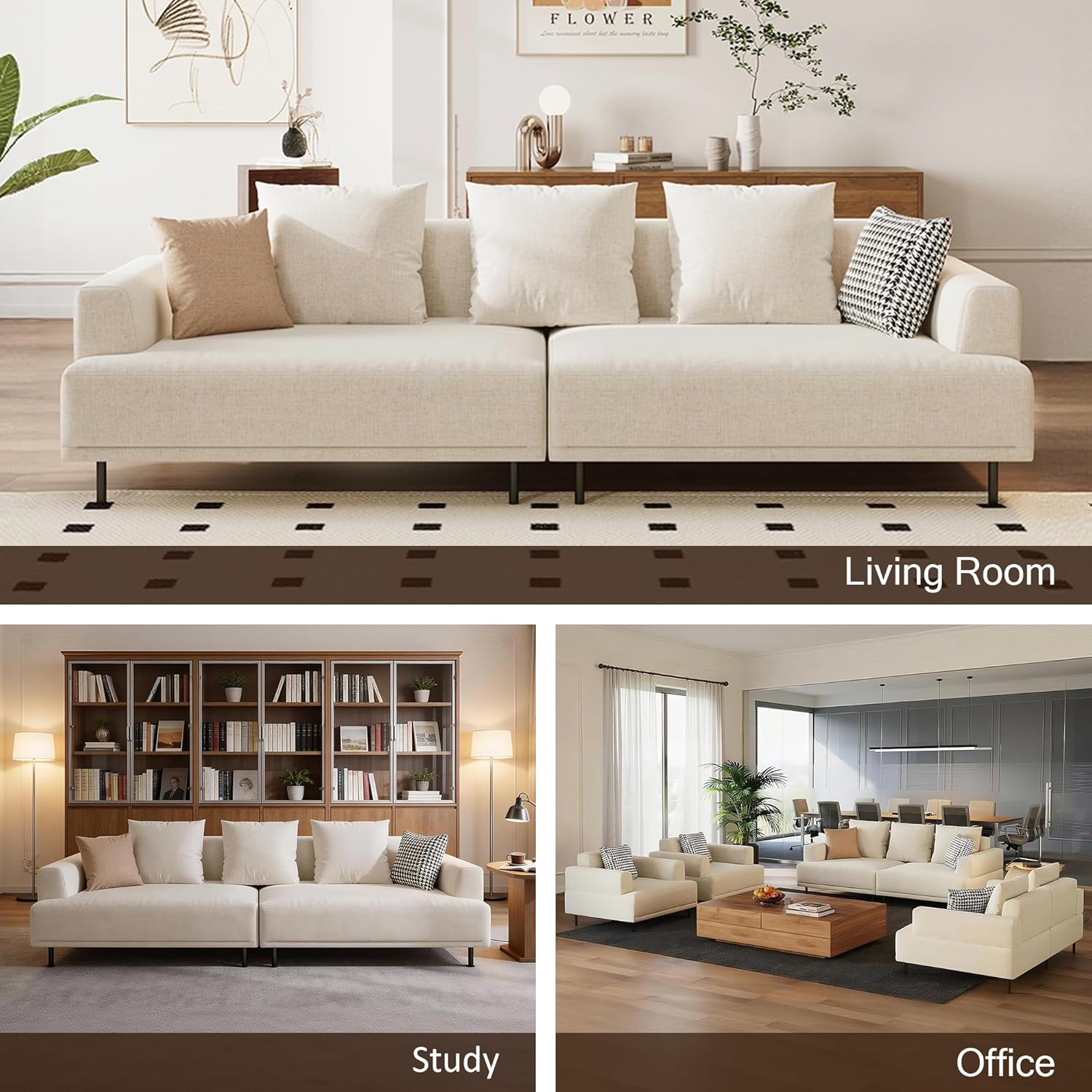 79" Modern Fabric Couch,Cloud Sofa with Low Back for Living Room
