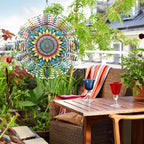 Mandala Wind Spinner for Yard and Garden 3D Stainless Steel Wind Spinner Unique Gift Outdoor Metal 10 inch 3D Mandala Wind Sculptures with Unique Visual Effect