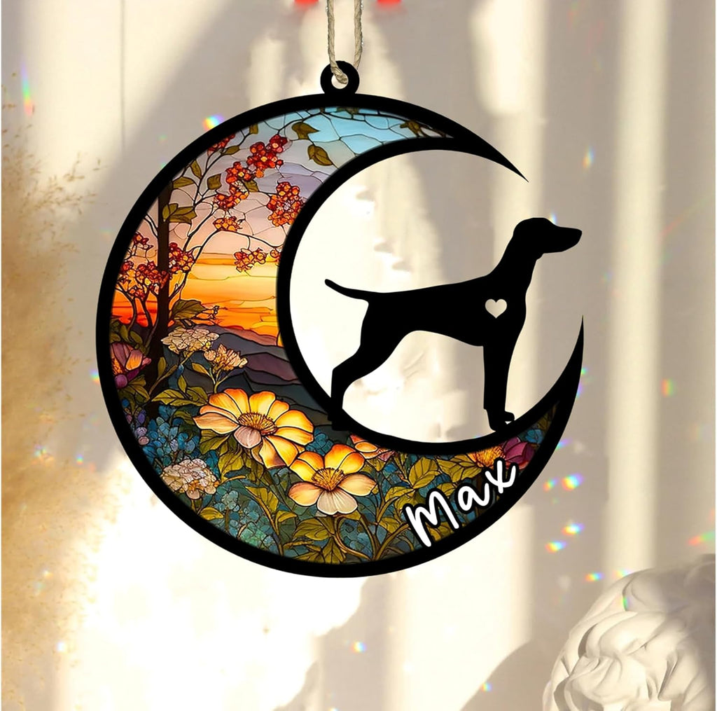 Personalized Dog Memorial, Custom Name Vizsla Dog Christmas Ornament with Name, Custom Breeds, Pet Loss Light Catcher, Gifts for Lovers Loss of Pet Sympathy on Mothers Day Christmas