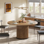 Tribesigns 47.24" Brown Round Dining Table for 4-6 People