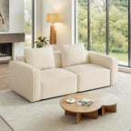 Welzona 75" Loveseat, Chenille Love Seat Sofa, Small Couch for Small Space | Minimalist Comfy Love Seat, Small Couches for Small Spaces, 2 Seater Modern Loveseat, 22" Deep Seat for Apartment, Beige Sofa