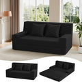 MeMoreCool 59" Couch Bed, Loveseat Futon Sofa, Small Space, Black | 59 in loveseat, opens to a 59 x 71 in bed - 9 in shorter than a queen; corduroy cover, 700 lb