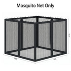 10'x10' Gazebo Mesh Netting, 4 Panels with Zippers, Black