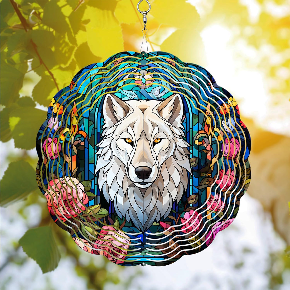 Wolf Wind Spinner - Unique 3D Hanging Wind Spinner for Yard and Garden
