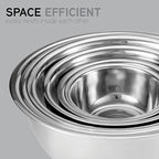 COOK WITH COLOR Stainless Steel Mixing Bowls Set - Nesting Bowls, 6 Pieces, Silver