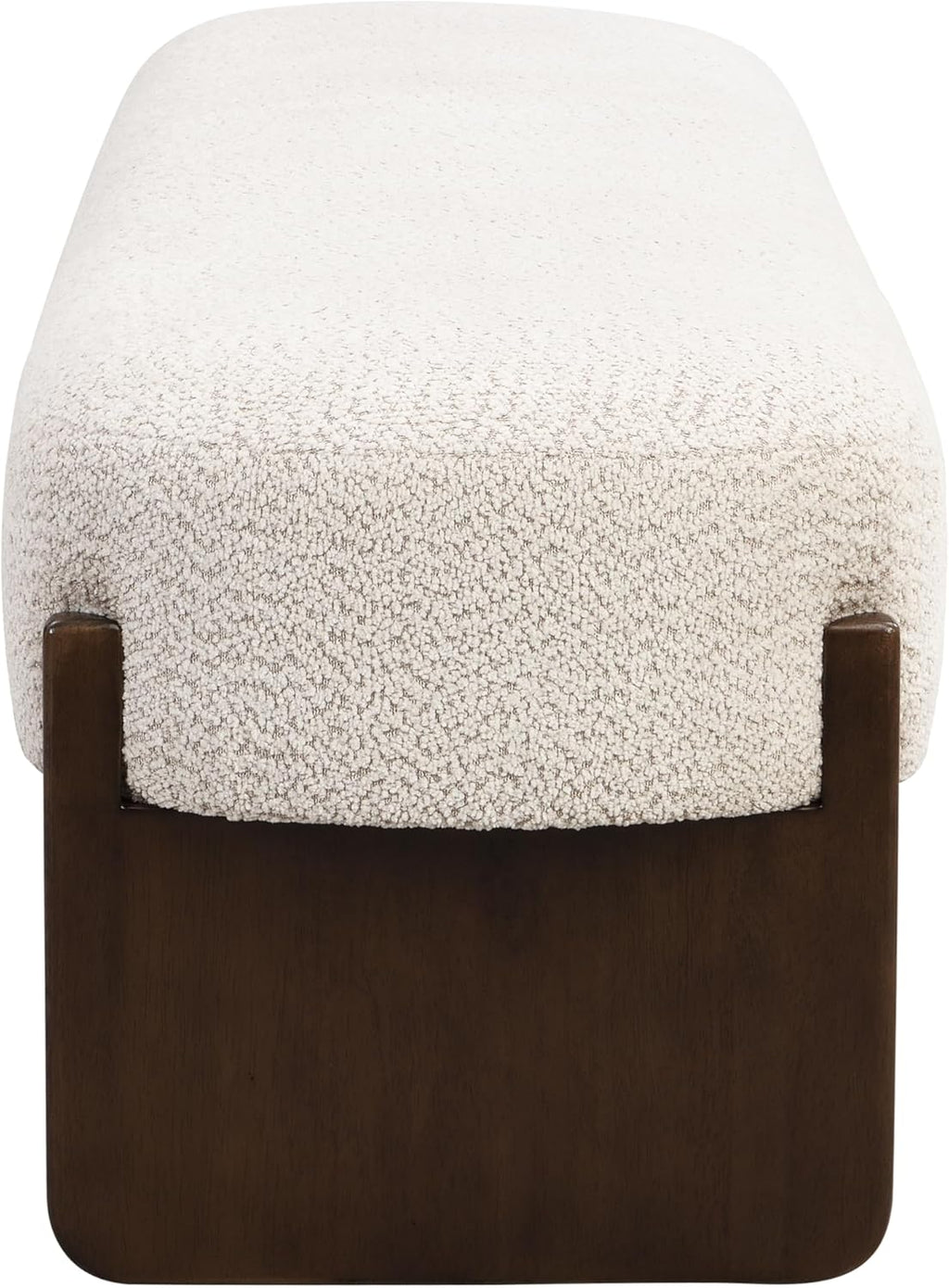 Virubi Elegant Upholstered Loop Yarn Ottoman, Beige End of Bed Entryway Benches, Corner Dining Bench Shoe Stool for Indoor Bedroom Living Dining Room (Beige)