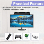 TETVIK TV Top Shelf Screen Adjustable Monitor Top Shelf Storage Bracket Tray Mount Computer Bracket for Cellphone Stand, Media Boxes, Game Console, Router, Speakers Black 2 Pieces