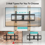 PEGZONE Low Profile TV Wall Mount for 43-95 Inch TVs, 1.1 Inch Ultra Slim | Fixed TV Wall Mount with 220 lbs Capacity, Max VESA 800x400mm, Fits 16"/18"/24" Wood Studs & Concrete Walls