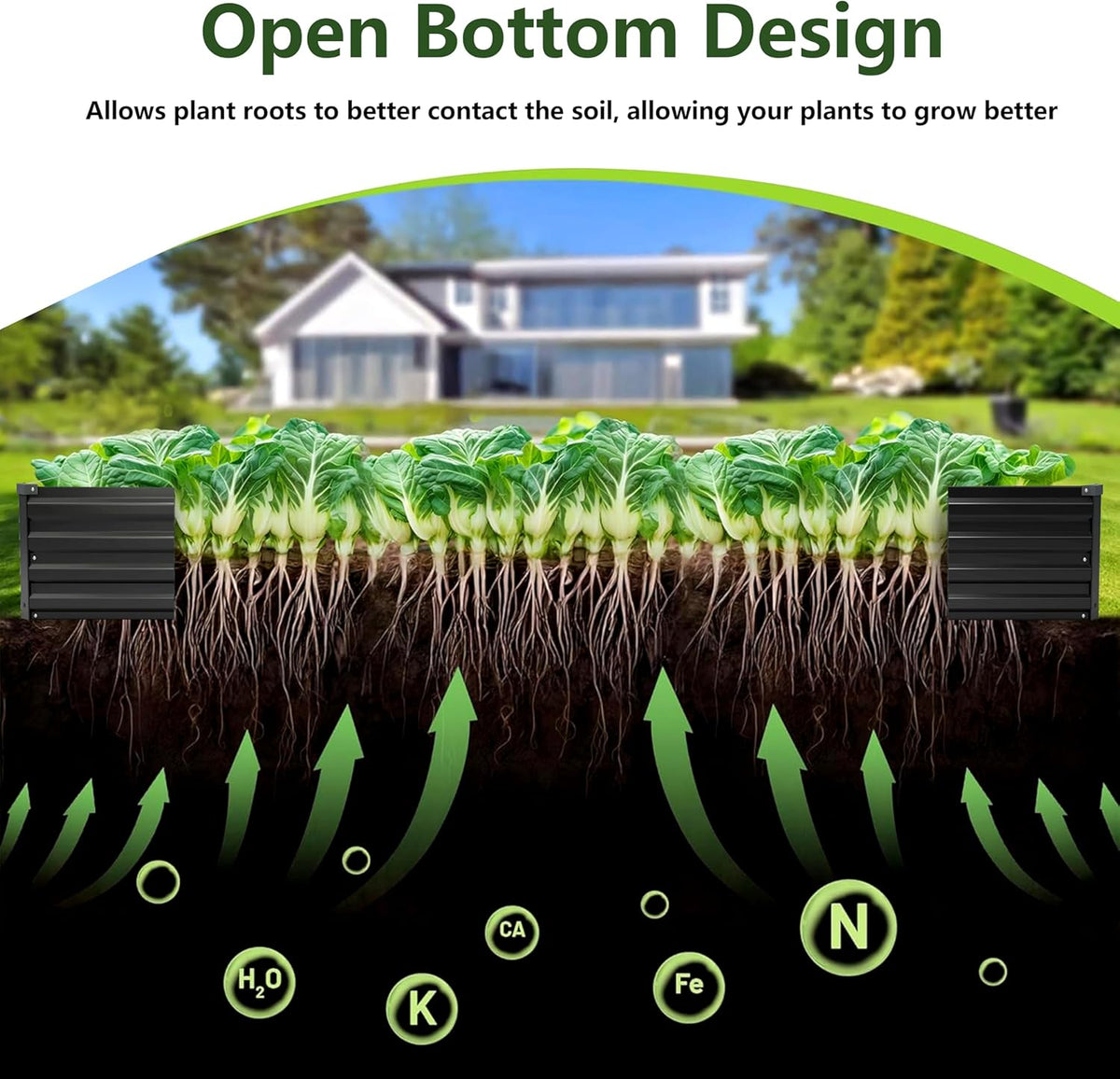 10×3×1FT(2PCS) Galvanized Raised Garden Bed Kit, Metal Planter Boxes，Large Outdoor Planters Garden for Planting Vegetables,Flowers,Herbs -Black