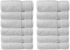 Chakir Turkish Linens Premium Cotton Absorbent Turkish Towels (Washcloths - 12 Piece, White)