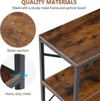 Tribesigns 70.9 Inch Extra Long Console Table, Modern Sofa Table Behind Couch Table with Storage Shelves, 3-Tier Industrial Hallway Entryway Table for Living Room, 3 Shelf Bookshelf(Brown)