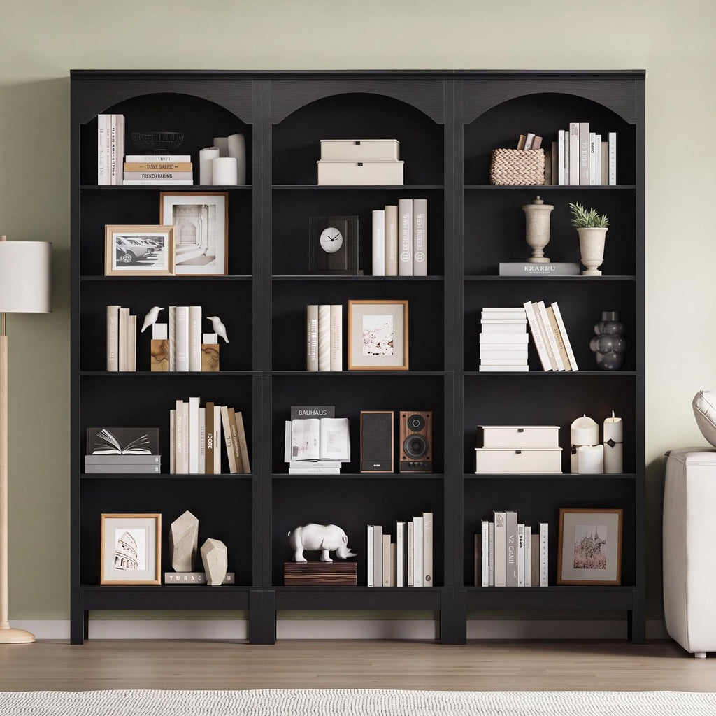 Arched Bookshelf,5 Tier Tall Bookcase with Adjustable Shelves for Storage