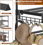Metal Shoe Rack - 4-Tier Shoe Organizer with Adjustable Shelf Height, Sturdy Shoe Storage Shelf, Perfect for Front Door Entrance, Closet & Entryway, Easy to Assemble, DIY Layering Options (M - 4 Tier)