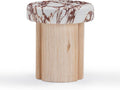 Tov Furniture Sheila Wood and Breccia Capraia Textured Concrete Side Table