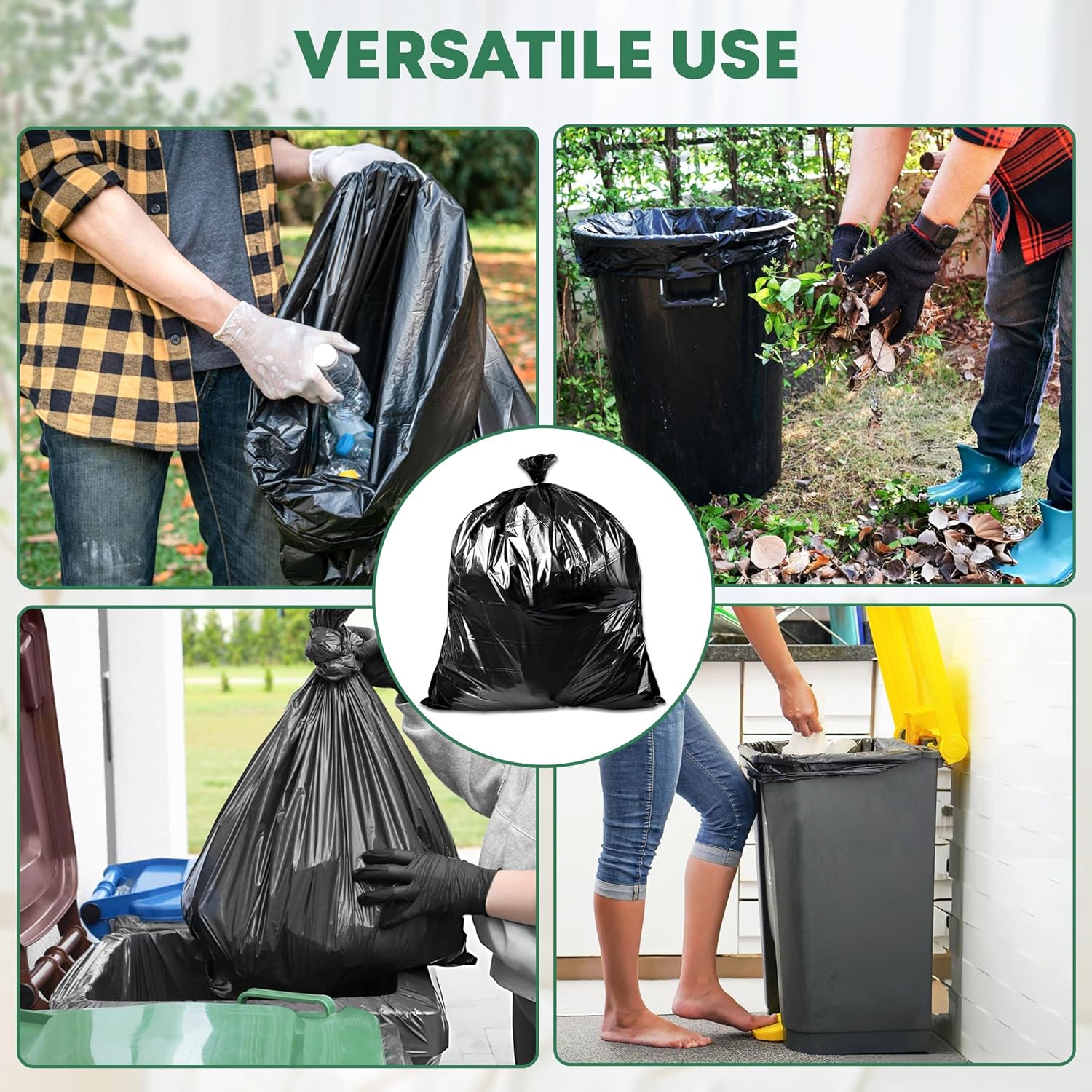 65 Gallon Contractor Heavy Duty Garbage Bags | 30 Bags w/Ties | X-Large 3 MIL Thickness | For Large Commercial Jobs | Construction Clean Up | Trash bags for Yard Clean up - TrashMaster (30)