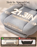 Dowinx Big and Tall Gaming Chair with Footrest, Gray | Breathable woven fabric with lumbar support and extra-wide seat back; big-and-tall frame fits larger, heavier users.