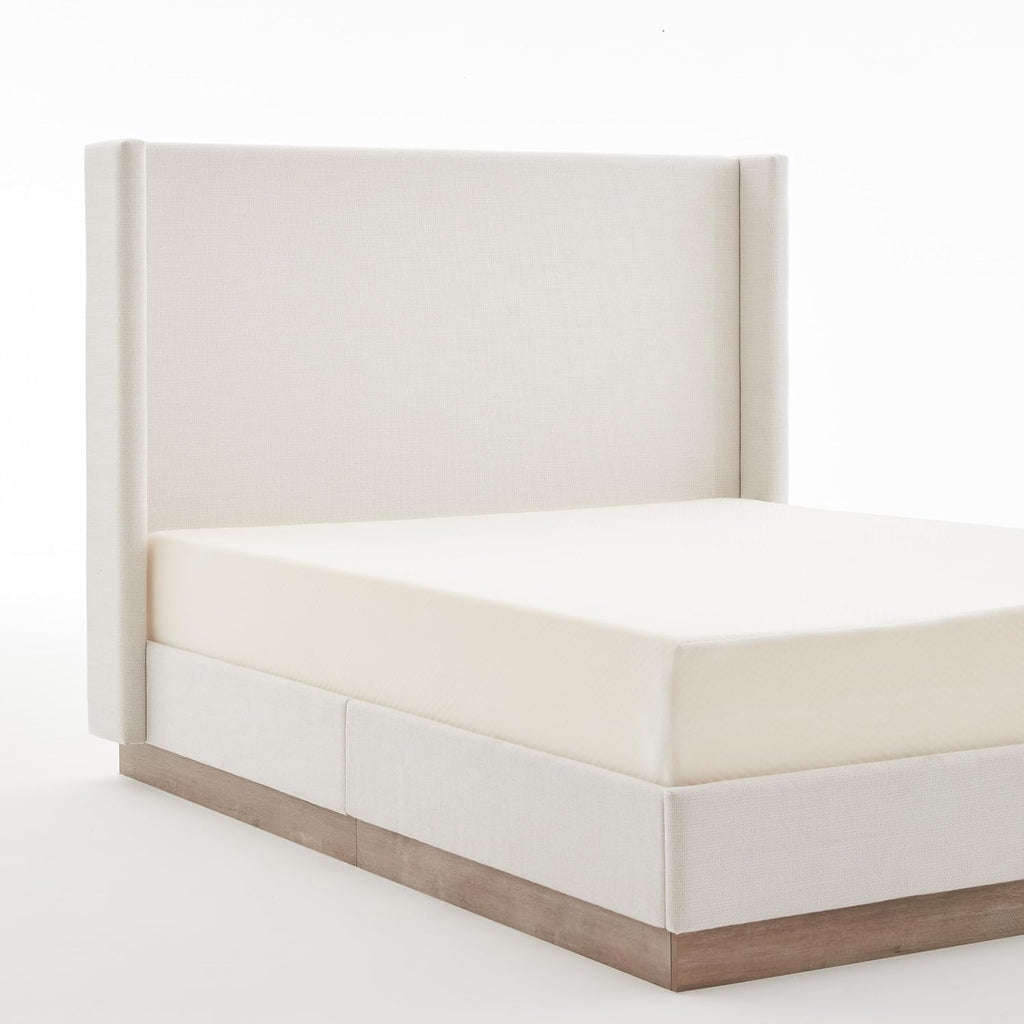 KEIKI King Size Upholstered Wingback Bed with 52.5" High Headboard,