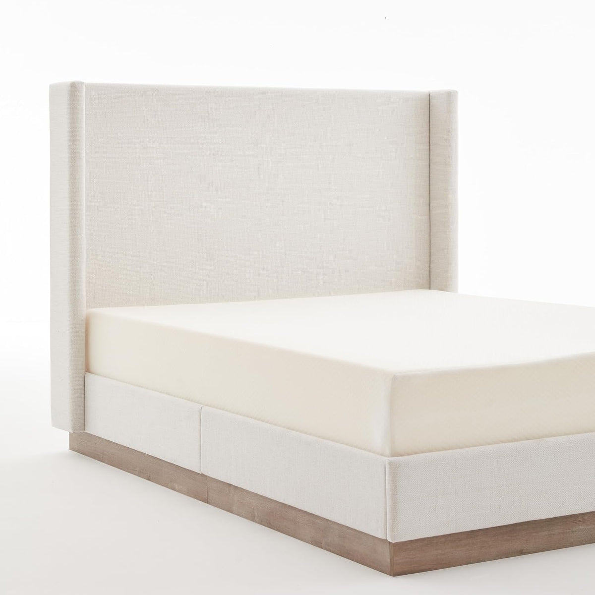 KEIKI King Size Upholstered Wingback Bed with 52.5" High Headboard,