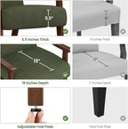 Yaheetech Accent Chairs, Mid-Century Corduroy Fabric Armchairs, Dark Green | Corduroy Chair with Solid Wood Legs, Cozy Reading Leisure Chair for Living Room, Bedroom, Waiting Room