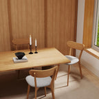 100% Solid Wood Dining Room Chairs - Practical Kitchen Chairs - Wood Chair for Dining Room, Kitchen (1, Natural Wood Grey Cushion)