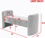 Teddy Ottoman Bench for Bedroom, 52" Upholstered End of Bed Bench for Living, Dining Room, Entryway and Hallway, Fireplace Bench, Easy Assembly (Black)