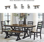 Signature Design by Ashley Wildenauer Extendable Dining Table, Farmhouse | Hardwood solids, Mango wood veneer, MDF substrate, Trestle base, Self-storing butterfly leaf, Seats 8, 60 to 78 inch length