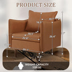 Sepnine Accent Chairs for Living Room Chairs Brown Reading Chair for Bedroom Arm Chair Mid Century Modern Club Chairs Upholstered Comfy Chair for Apartment, Waiting Room