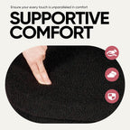 30 Inches Oval Ottoman with Storage, Boucle Sherpa Storage Ottoman Bench, Folding Foot Rest Chest for Bedroom Living Room