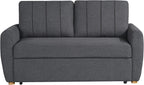 Serta Galway 66.5" Convertible Sleeper Loveseat, Full Size, Dreamcoil Comfort, FingerGuard Pinch Point Protection, Boucle Fabric, Charcoal