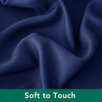 Biscaynebay Textured Fabric Square Tablecloths 90x90 Inches, Navy Water Resistant Card Table Cloth Folding Table Cover for Dining, Kitchen, Wedding and Parties etc. Machine Washable