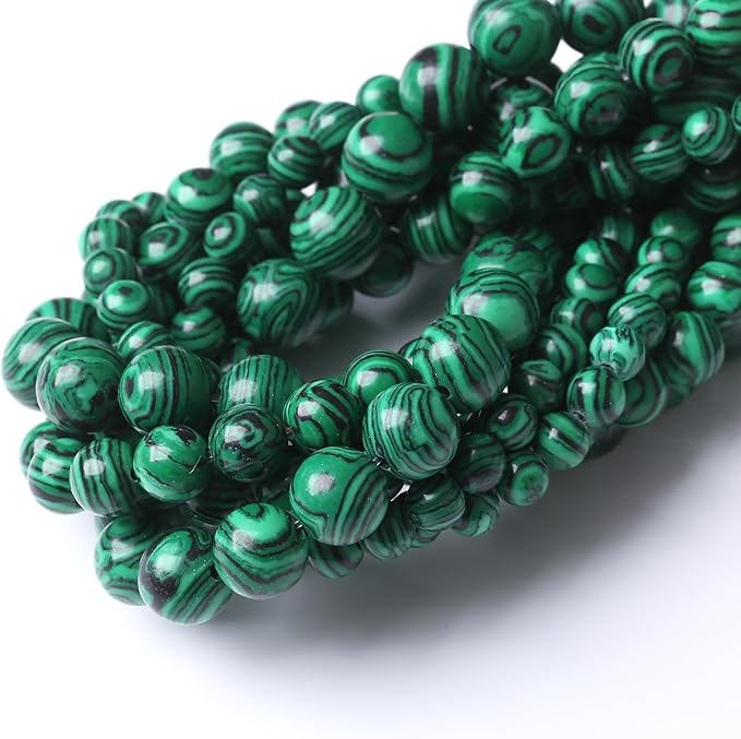 Turquoise Stone Beads Gemstone Round Crystal Energy Jade Beads Stone Beads for Jewelry Making DIY Bracelet Necklace Jewelry Making 1 Strand 15.5inch 60PCS 6MM