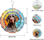 German Shorthaired Pointer Dog Wind Spinners Outdoor Dog Memorial Gifts, 3D Metal Kinetic Hanging Garden Wind Spinner, Spinner Decor, Wind Sculptures for Outdoor & Indoor, Window, Yard Decor (GSP 1)
