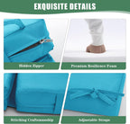 Chaise Lounge Cushions Outdoor Set of 4 - Waterproof and Fade Resistant Sun Lounger Replacement Cushions - Patio Lounger Pads with Removable Cover for Pool, Deck, Lawn, 80 x 26 x 3 Inch, Teal