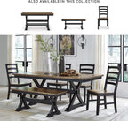 Signature Design by Ashley Wildenauer Dining Chairs Set of 2, Modern Ladderback Dining Chairs with Solid Wood Frame, Two-Tone Finish, Contoured Seat, Black/Brown | Solid wood frame, Mango veneer and MDF substrate seat, Modern ladderback, 250 lb capacity