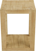 Rectangular Side Table with Shelf, Natural Wood End Table for Living Room with Storage, Compact Bedside Table for Small Spaces