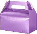 UnicoPak 30 Pack Glossy Purple Gable Treat Boxes, Party Favor Boxes, Gift Boxes for Kids, for Snacks, Candy, Toys, Birthday Party, Wedding, Halloween, Christmas – 6.5x3.5x4 Inches