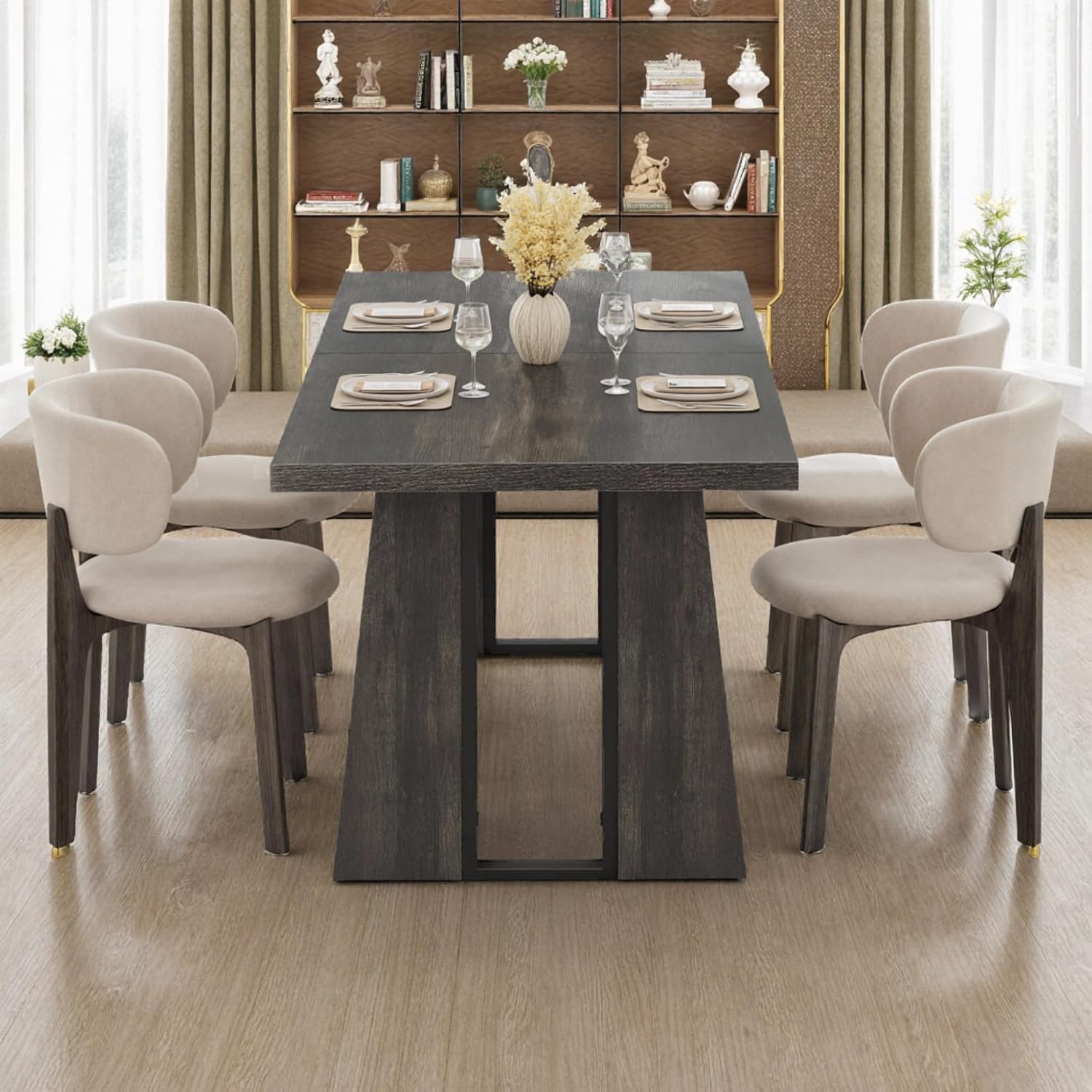 YITAHOME 70.86 Inch Dining Table for 6-8 People, Wooden Farmhouse Rectangular Kitchen Table, Modern Dining Room Dinner Table for Home Kitchen Apartment Restaurant, Rustic Grey