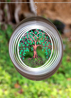 ISEO Tree of Life Wind Spinner for Yard and Garden, Hanging Outdoor Decor, Yard Art, Porch and Patio Decorations, Metal Wind Spinners Outdoor, Weather Resistant, 12”