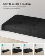 SONGMICS 43.3 Inches Folding Storage Ottoman Bench, Load 660 lb | Ottoman Foot Rest, Storage Chest, for Living Room, Entryway, Ink Black, MINOTA Collection ULSF077B01