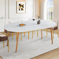 Modern 40"-71" Extendable Oval Dining Table for 4-8, MDF Top with Metal Frame, Space-Saving Expandable Kitchen Table for Home, Office, or Conference Room, Scratch-Resistant & Easy to Assemble