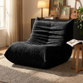 Vongrasig Bean Bag Chair for Adults, Line Fabric Lazy Sofa Couch, Memory Foam Filled Bean Bag Lounge Chair Perfect for Living Room, Bedroom and Office, Black