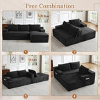 96" Sectional Sofa Cloud Couch with Deep Seat, Modern L-Shape Compressed Sofa Couch with Right Facing Chaise,Upholstered Couches for Living Room