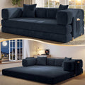 78.8" Convertible Futon Sofa Bed, Couch for Living Room | Corduroy Loveseat Sleeper Sofa, Modular Futon Couch with Storage Pocket, Pull Out Couch No Assembly | Royal Blue