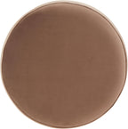 SAFAVIEH Couture Collection - Elsworth Brown Velvet Ottoman with Brass Base, Modern Accent Seat, Fully Assembled (SFV3558F)