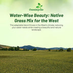 Outsidepride Western Native Grass Seed Mix - 1 lb. Perennial Blend of Warm & Cool Season, Drought Tolerant Grass Seed for Natural Landscaping w/Wildflower, Soil Health Improvement & Erosion Control