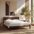 LIFEMENT Classic Wood Platform Bed Frame with Headboard, Essential, Noise Free, Under Bed Storage, No Box Spring Needed, Easy Assembly (Walnut, Queen (U.S. Standard))