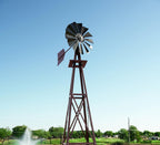 Outdoor Water Solutions Decorative Backyard Windmill – Bronze Finish – Durable Weather-Resistant 4-Leg Tower with Anchoring Stakes – Lawn & Garden Décor – 8ft 3in