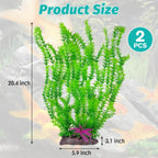 Hamiledyi Aquarium Plastic Plants Aquarium Decor Artificial Fish Tank Plants,Tall Fish Tank Decorations, Extra Large Aquarium Plant 20.4-inch Tall,2PCS