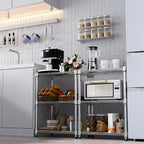 M MZG 450 lbs Wire Storage Shelving 3-Tier Utility Shelving Unit Steel Organizer Wire Rack for Home,Kitchen,Office,Chrome(11.8" D x 17.7" W x 26.4" H)